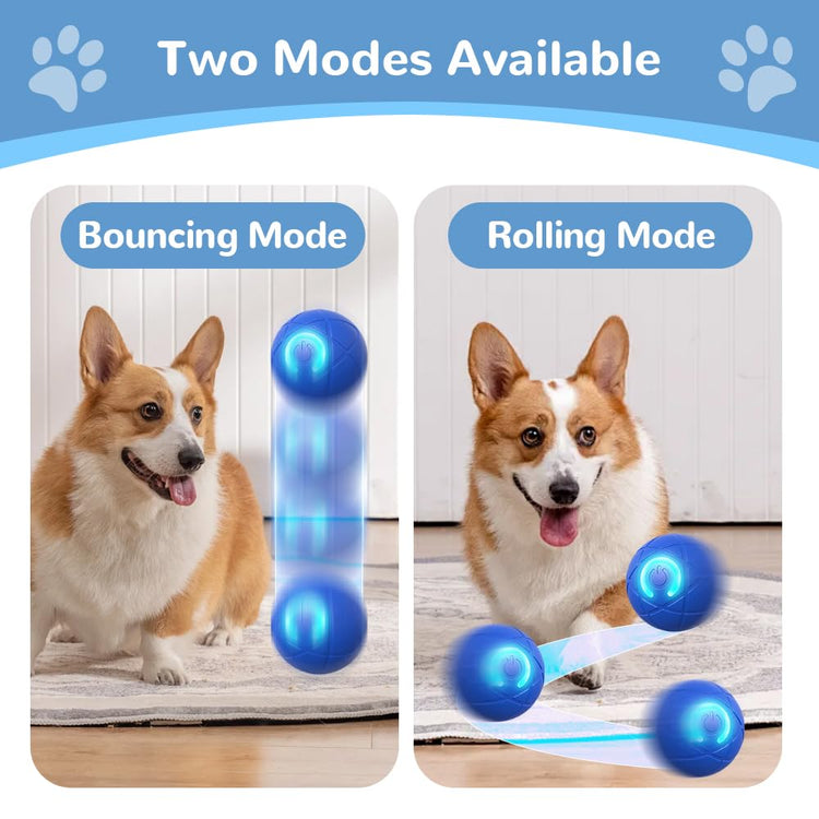 Interactive Dog Toys for Small Dogs, 2026 New Dog Balls Automatic Rolling Ball for Puppy Small Medium Dog and Cat, Self Moving Jumping Bouncing and Rotating Pets Toy to Keep Them Busy (Blue)