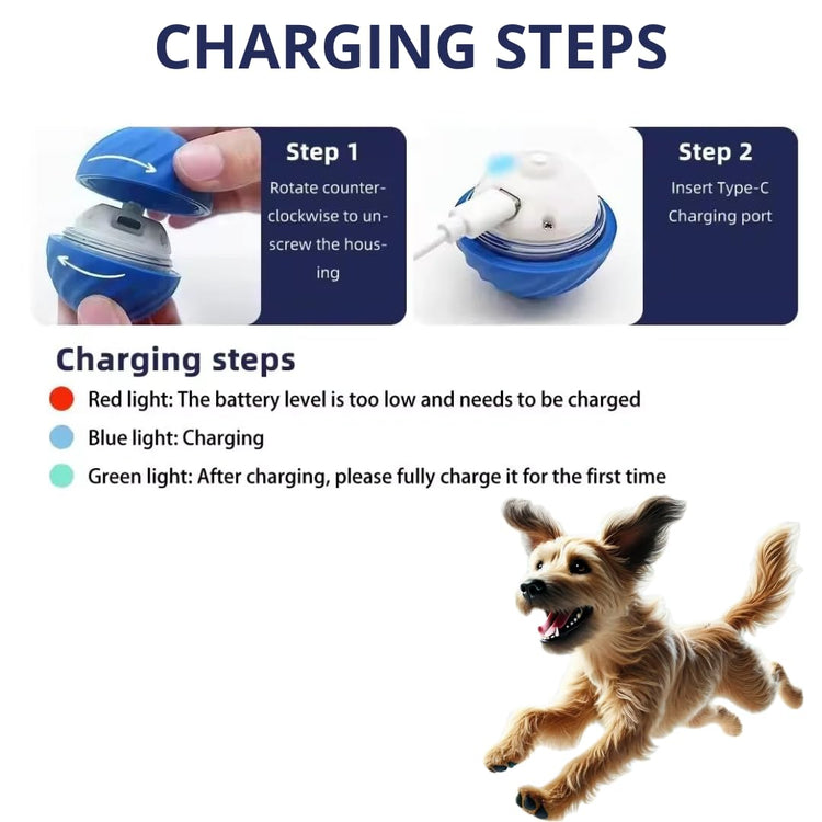 Interactive Dog Ball, Blue 2.2 Inch Electric Dog Toy for Small/Medium Dogs, Automatic Moving Electric Rolling Dog Toy, Ideal Gift for Dog Owners Seeking Interactive Rolling Ball