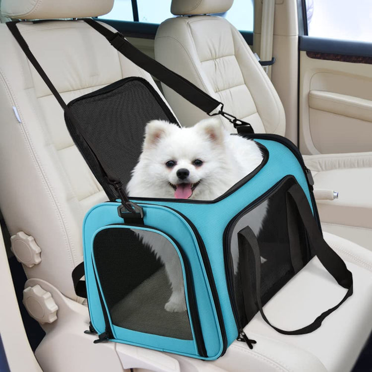 Henkelion Cat Carriers Dog Carrier Pet Carrier For Small / Medium Cats Dogs Puppies (Up To 15lbs), TSA Airline Approved Small Dog Carrier Soft Sided, Collapsible Waterproof Travel Puppy Carrier - Grey