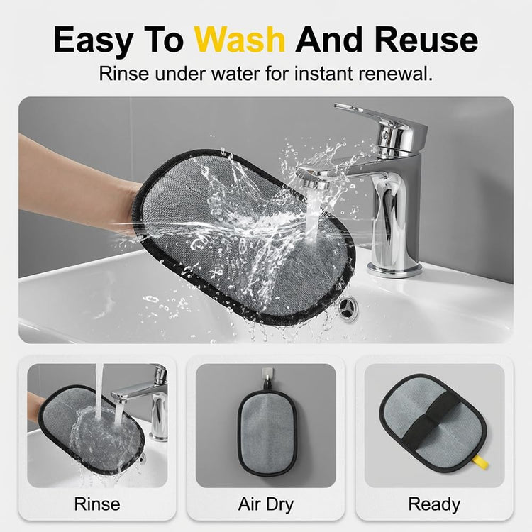 Fliwos Pet Hair Removal Gloves for Cats and Dogs, 2026 Upgraded Reusable Pet Hair Remover Tool for Carpet, Couch, Furniture and Clothing, Washable Fur Cleaning Tool for Home (1Pcs)