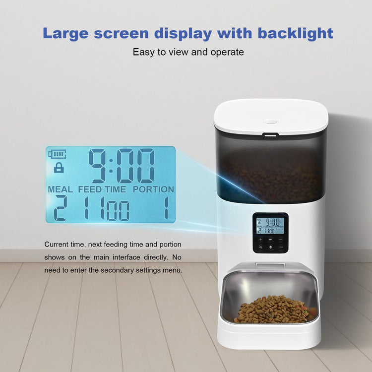 ANDOLL HOME Automatic Cat Feeder, 4L Cat Food Dispenser with 10s Voice Recorder, Pet Feeder up to 8 Meals per Day, Timed Dog Feeder with Dry Food Sealed Ring