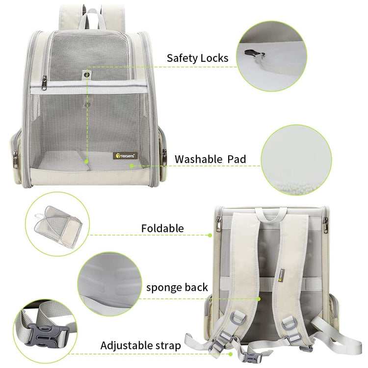 Texsens Innovative Traveler Bubble Backpack Pet Carriers for Cats and Dogs (Black)