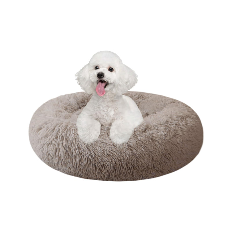 Dog Bed for Small Medium Large Dogs Cats, 20 inch Calming Washable-Round Cozy Soft Pet Bed for Puppy and Kitten with Slip-Resistant Bottom