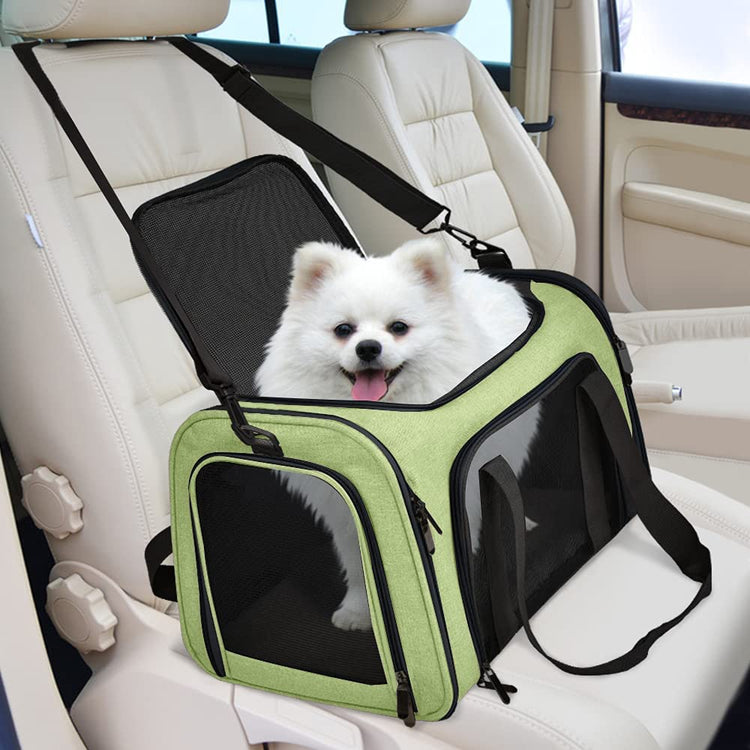 Henkelion Cat Carriers Dog Carrier Pet Carrier For Small / Medium Cats Dogs Puppies (Up To 15lbs), TSA Airline Approved Small Dog Carrier Soft Sided, Collapsible Waterproof Travel Puppy Carrier - Grey