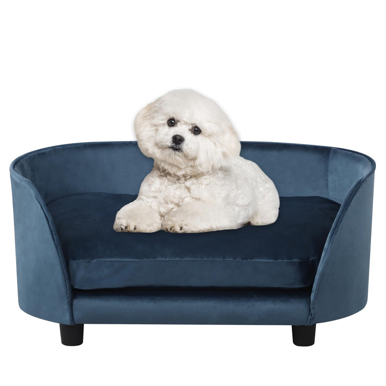 Pet Sofa Bed,Cat Sofa Couch,Small Dog Beds,Pet Sof Couch, Cat Beds,Wooden Frame and Velvet Fabric and Washable Cushion,Comfy Dog Couch for for Small Dogs &Cats&Puppy (Green)