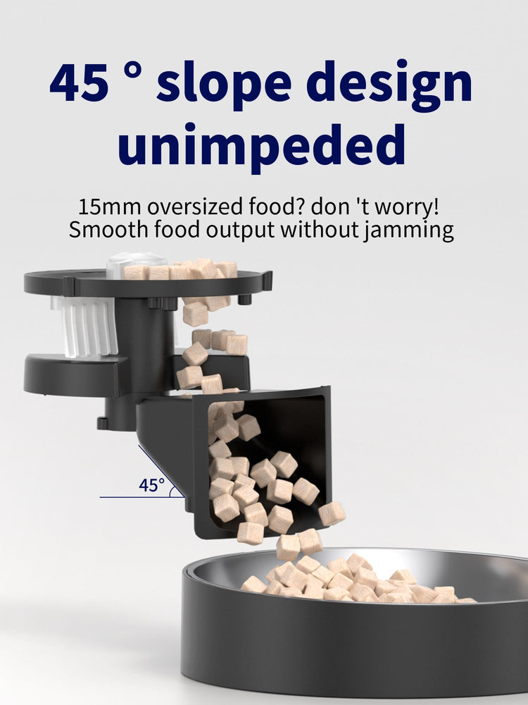 Automatic Cat Feeder, 2.4GHz WiFi Automatic Dog Food Dispenser, Fresh Protection, 4.5L Timer Feeder, Personalized Recording 10 Seconds, Easy to Clean, Stainless Steel Bowl (Double/Black)