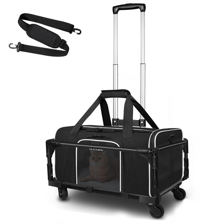 Petskd Pet Carrier 17x11x9.5 Alaska Airline Approved,Pet Travel Carrier Bag for Small Cats and Dogs, Soft Dog Carrier for 1-10 LBS Pets,Dog Cat Carrier with Safety Lock Zipper(Black)