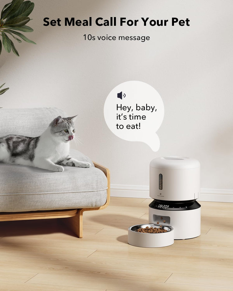 PETLIBRO Automatic Cat Feeder with Camera, 1080P HD & Night Vision, 5GHz/2.4GHz WiFi & Cam Smart Pet Feeder with App Control, 2-Way Audio, Motion Alerts for Cats & Dogs, Stainless Steel Single Tray