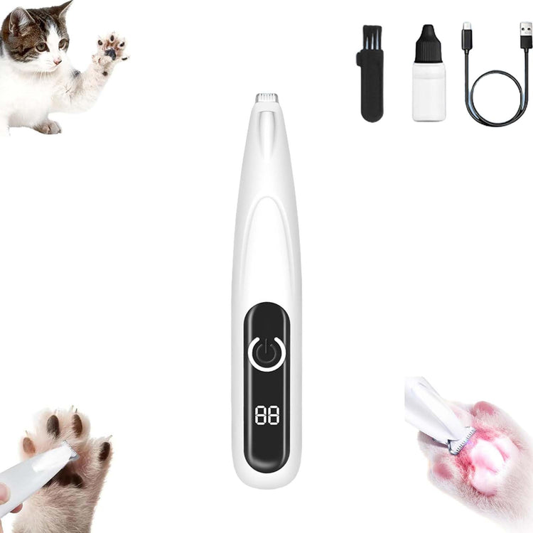 Yilia Upgrade Pet Micro Precision Trimmer, Multifunctional Pet Hair Clippers for Grooming with LED Light, Low Noise Waterproof Rechargeable Pet Paw Trimmer for Pet Paws, Eyes, Ears, Face, Rump (1PC)