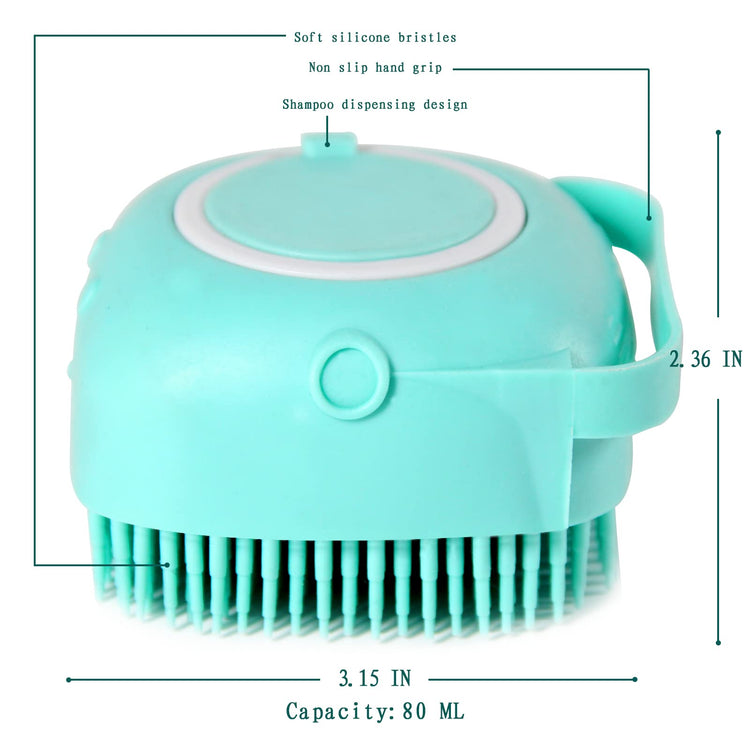 Pet Bath Brush Dog Baths Brush Shampoo Dispenser Soft Silicone Dog Bathing Brushes Dogs Shampoo Brushes scrubbers for Cats and Dogs Shower Brush Grooming (Pink)