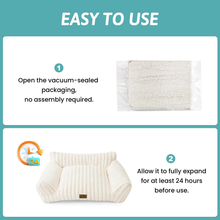COZY KISS Cute Cat Couch, Fluffy Sofa Bed for Cats and Small Dogs, Premium Faux Rabbit Fur Cats beds for Indoor Cat, Ultra-Soft Supportive Pet Couch Furniture (Grey, S: 25.5''x17.5'')