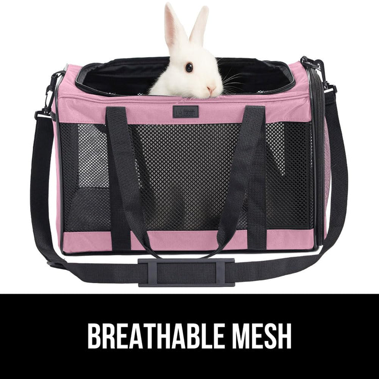 GORILLA GRIP Cat Carrier Travel Bag Up to 15 Lbs, Soft Collapsible Small Dog Carriers, Top and Side Entry Breathable Mesh, Grip Feet on Underside, Cozy Washable Waterproof Pad, Portable Kennel, Black