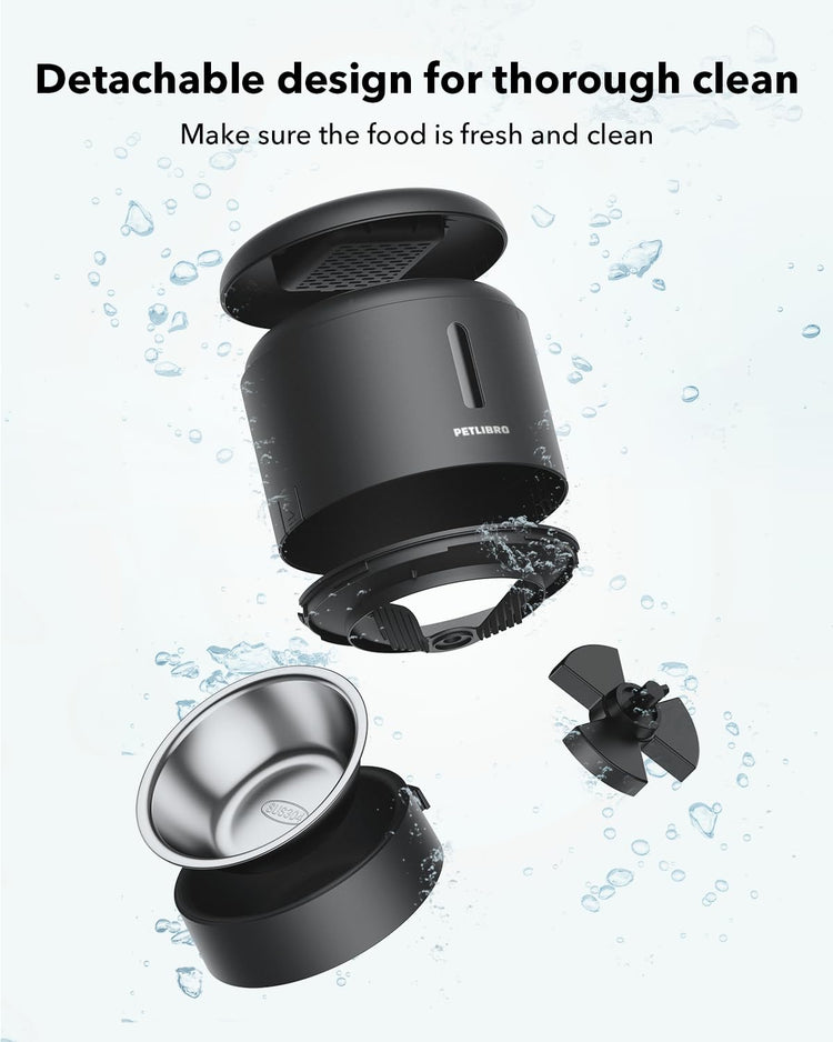 PETLIBRO Automatic Cat Feeder with Camera, 1080P HD & Night Vision, 5GHz/2.4GHz WiFi & Cam Smart Pet Feeder with App Control, 2-Way Audio, Motion Alerts for Cats & Dogs, Stainless Steel Single Tray