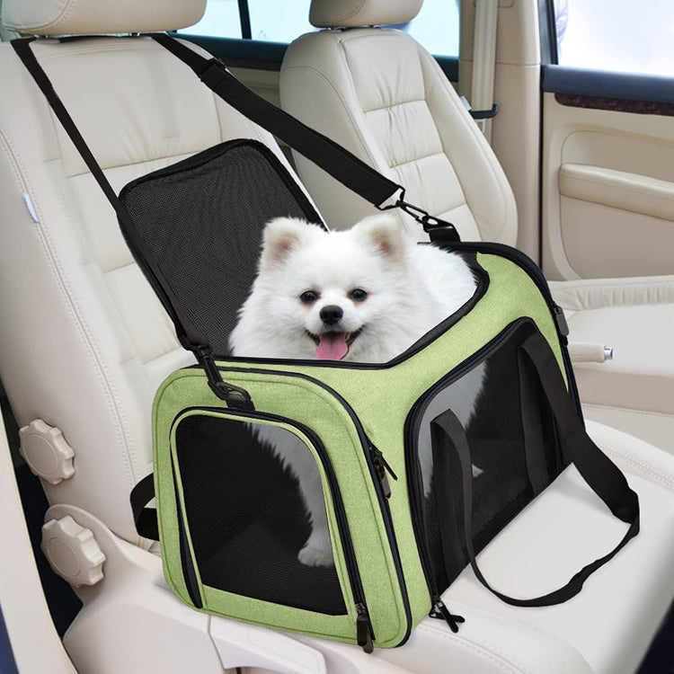 Henkelion Cat Carriers Dog Carrier Pet Carrier For Small / Medium Cats Dogs Puppies (Up To 15lbs), TSA Airline Approved Small Dog Carrier Soft Sided, Collapsible Waterproof Travel Puppy Carrier - Grey