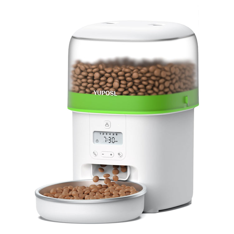 Yuposl Automatic Cat Feeders - 2L Cat Food Dispenser Easy to Use, Timed Automatic Pet Feeder with Over 180-day Battery Life, 1-6 Meals Dry Food Programmable Portion Control Also for Dogs
