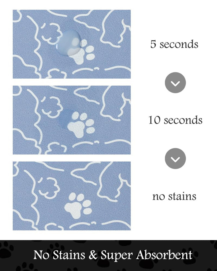 PADOOR Pet Feeding Mat-Absorbent Dog Mat for Food and Water Bowl-No Stains Easy Clean Dog Food Mat-Quick Dry Water Dispenser-Puppy Supplies Accessories