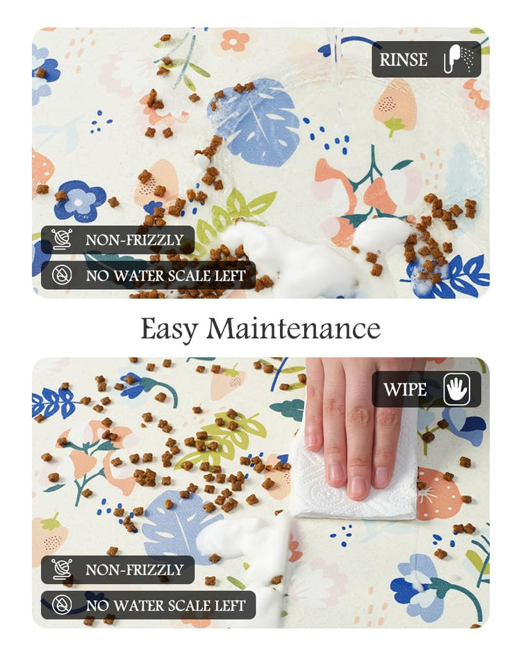 PADOOR Pet Feeding Mat-Absorbent Dog Mat for Food and Water Bowl-No Stains Easy Clean Dog Food Mat-Quick Dry Water Dispenser-Puppy Supplies Accessories