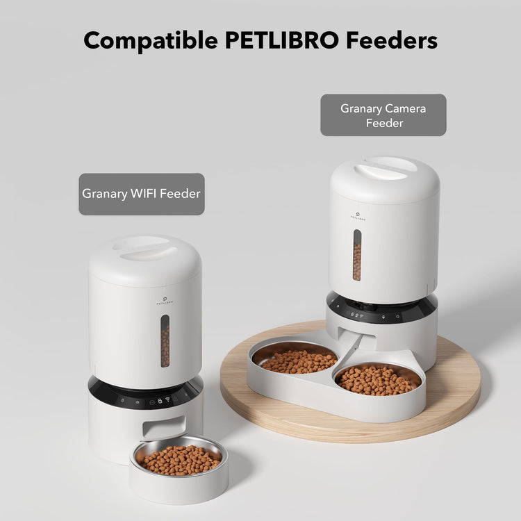 PETLIBRO Automatic Cat Feeder, 5G WiFi Automatic Pet Feeder with Freshness Preservation, 3L Timed Cat Feeders for Dry Food, Up to 48 Portions 10 Meals Per Day, Granary Pet Feeder for Cat/Dog, White