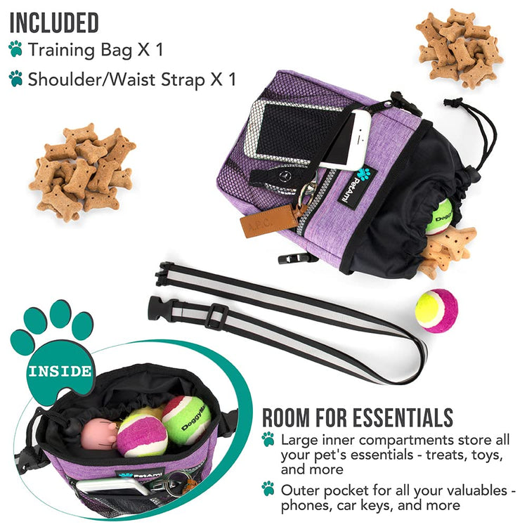 PETAMI Dog and CAT Treat Pouch, Heather Gray
