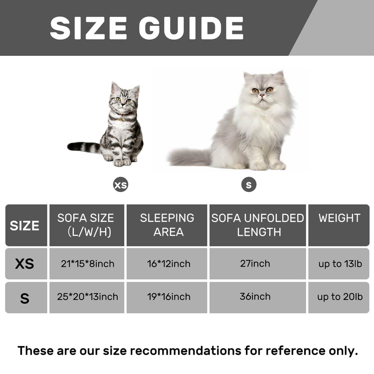 Hollypet Cat Bed Fluffy Plush Multifunctional Double-Layer Machine Washable Soft Warming Kitty Pet Couch Orthopedic Nest Beds for Small Cats Kitten and Dogs up to 13lbs, Khaki(25x20x13 inch)