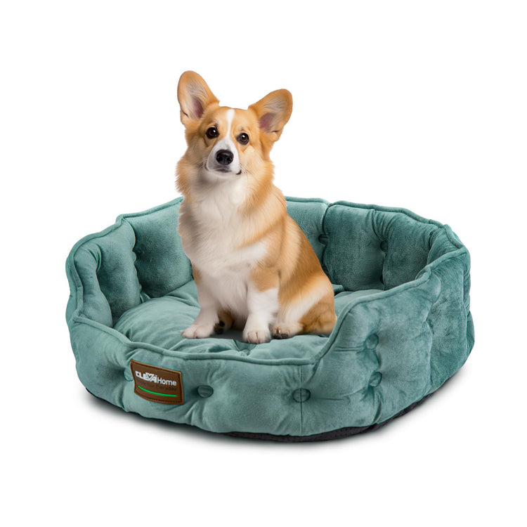 ClevaHome Cat Dog Bed for Small Pets up to 15lbs - Round Cat Beds for Indoor Cats, Machine Washable Comfortable Pet Bed for Puppy and Kitten with Non-Slip Bottom (Plum Pink)
