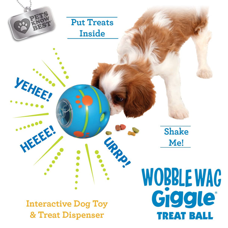 Wobble Wag Giggle Ball, Interactive Dog Toy, Fun Giggle Sounds When Rolled or Shaken, Pets Know Best, As Seen On TV