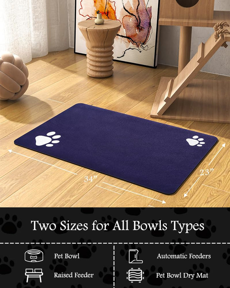 PADOOR Pet Feeding Mat-Absorbent Dog Mat for Food and Water Bowl-No Stains Easy Clean Dog Food Mat-Quick Dry Water Dispenser-Puppy Supplies Accessories