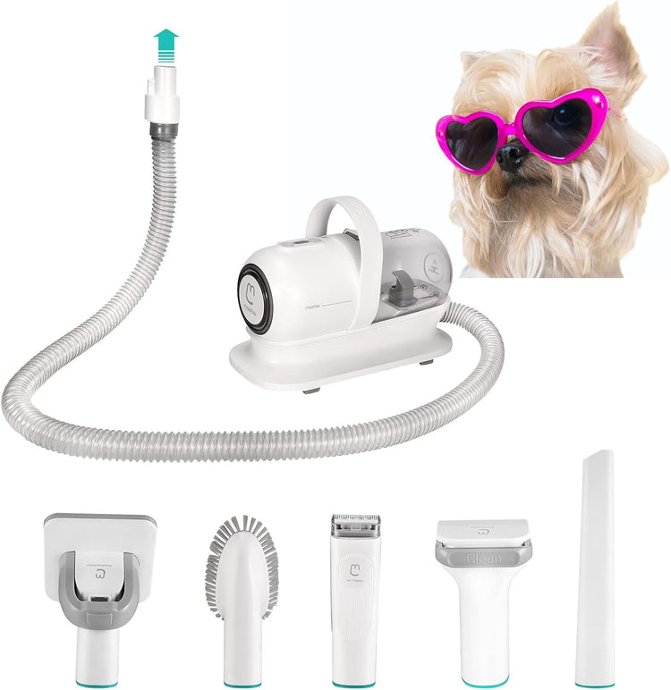 Pet Grooming Kit& Vacuum Suction, Grooming Clippers with 5 Proven Grooming Tools, Professional Pet Grooming Vacuum for Dogs, Cats and Other Animals