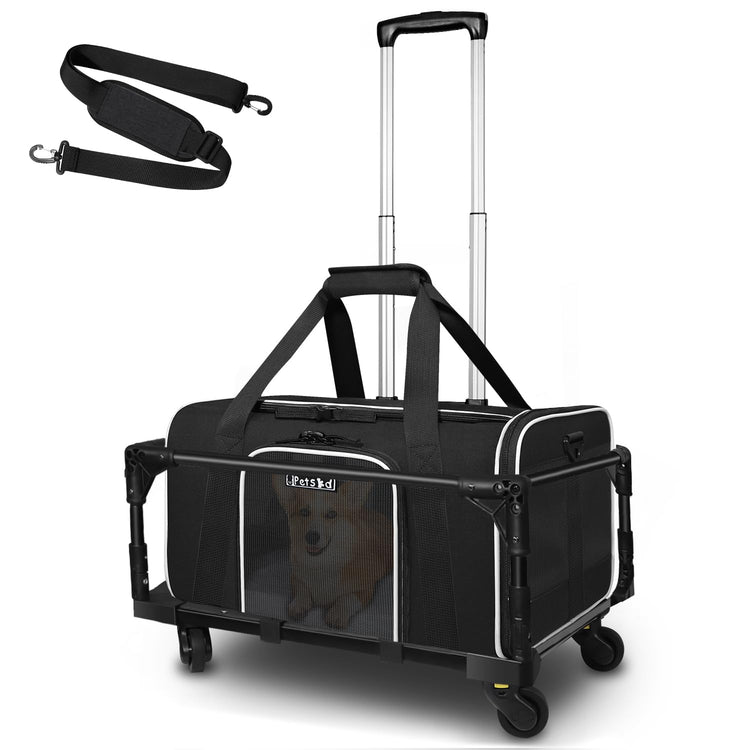 Petskd Pet Carrier 17x11x9.5 Alaska Airline Approved,Pet Travel Carrier Bag for Small Cats and Dogs, Soft Dog Carrier for 1-10 LBS Pets,Dog Cat Carrier with Safety Lock Zipper(Black)