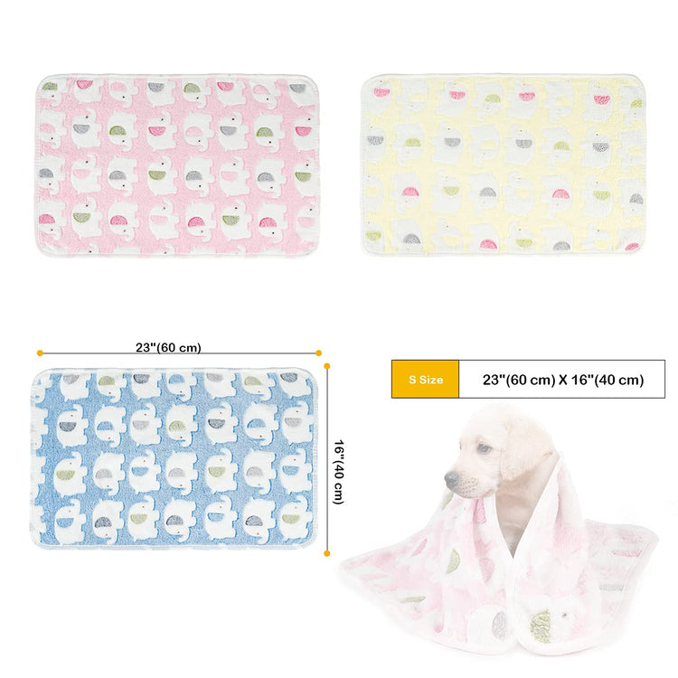 Dono 1 Pack 3 Dog Blankets, Soft Fluffy Fleece Pet Blanket Warm Sleep Mat Paw Print Design Puppy Kitten Throw Blanket Doggy Mat Blanket for Dogs