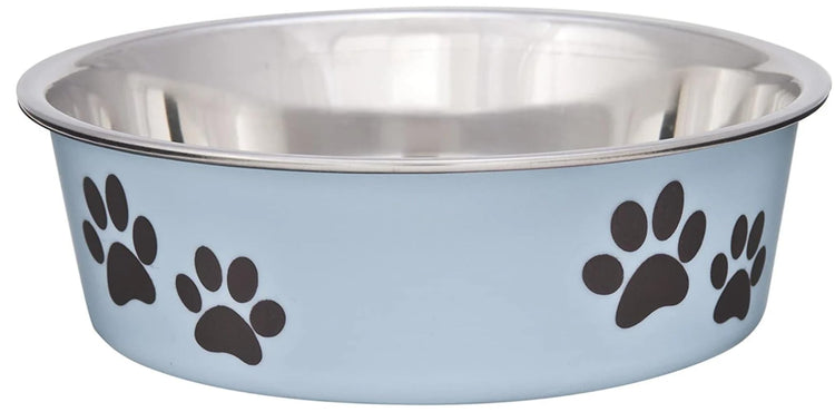 Loving Pets Bella Dog Bowls- Stainless Steel Dog & Cat Bowls - Spill Proof Dog Food Bowl, Cat Bowl, Puppy Essentials & Pet Supplies Great for Home & Travel (Medium 20-35 lbs, Blueberry)