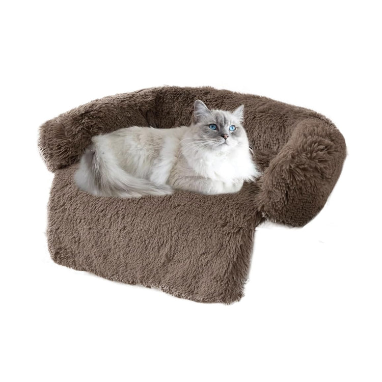 Calming Dogs/Cats Bed Mats, Dog Pad Washable Removable Couch Cover, Plush Long Fur Mat for Pets, Waterproof Lining, Perfect for Small, Medium and Large Dogs and Cats (Gradient Gray, 36"x31")