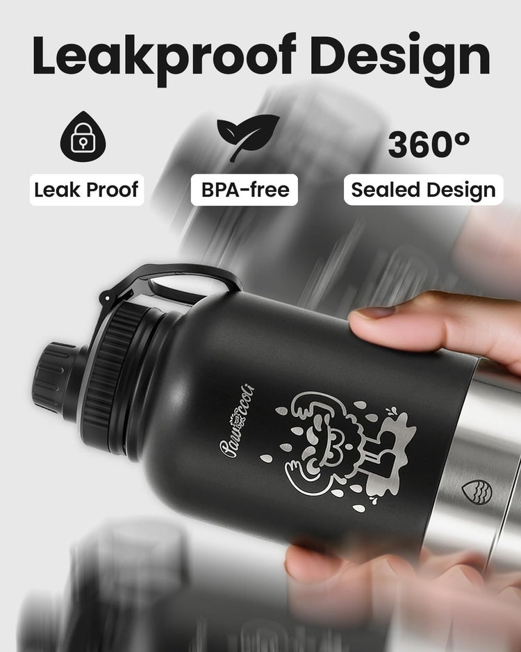 34oz Dog Water Bottle, Stainless Steel Dog Water Bottle Dispenser with Detachable Food & Water Bowls, Keeps Water Hot/Cold, for Walking, Hiking, Camping(Cream)