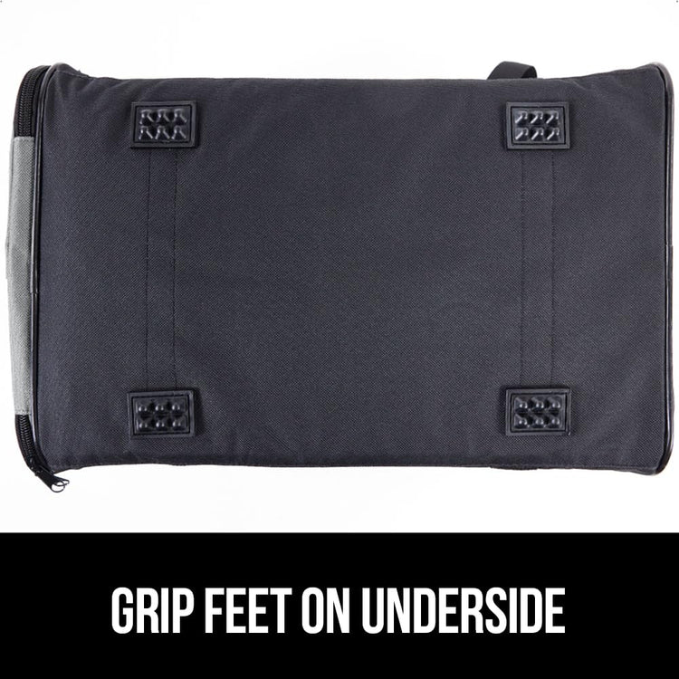 GORILLA GRIP Cat Carrier Travel Bag Up to 15 Lbs, Soft Collapsible Small Dog Carriers, Top and Side Entry Breathable Mesh, Grip Feet on Underside, Cozy Washable Waterproof Pad, Portable Kennel, Black