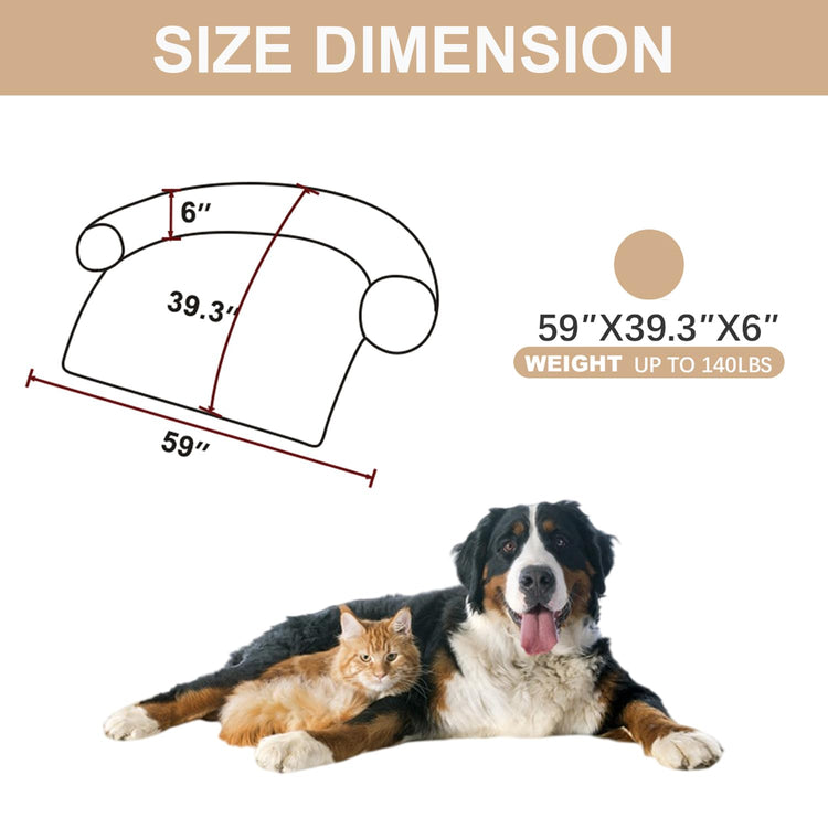 Calming Dogs/Cats Bed Mats, Dog Pad Washable Removable Couch Cover, Plush Long Fur Mat for Pets, Waterproof Lining, Perfect for Small, Medium and Large Dogs and Cats (Gradient Gray, 36"x31")