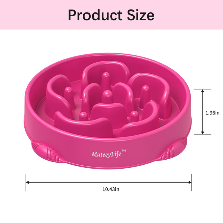 MateeyLife Slow Feeder Dog Bowls 2PCS, Anti-Choking Puzzle Dog Food Bowls, Anti-Slip Interactive Feeding Slow Down Eating, Bloat Stop Maze Dishes for Medium Breeds