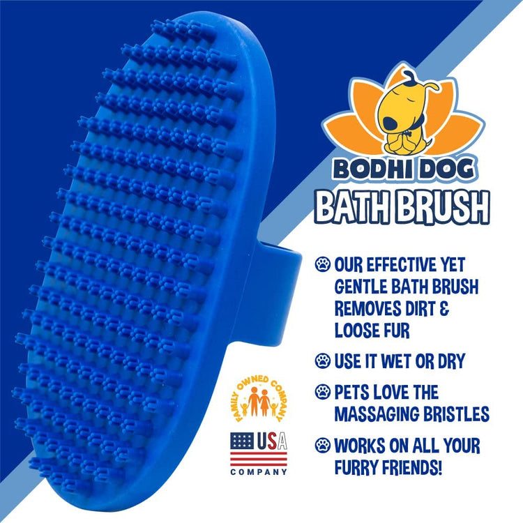Bodhi Dog Shampoo Brush - Pet Grooming & Bath Supplies for Dogs and Cats - Bath Brush for Long & Short Hair - Premium Scrubber for Shower, Bathing & Massage (One Pack, Silver Glitter)