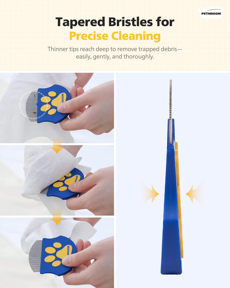 PETHROOM Professional Eye Comb for Pets | Stainless Steel Tear Stain Remover for Cats & Dogs | Gentle Round-Head Grooming Tool | Compact & Portable for Eye Gunk Removal