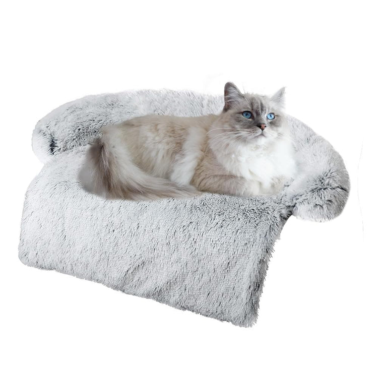 Calming Dogs/Cats Bed Mats, Dog Pad Washable Removable Couch Cover, Plush Long Fur Mat for Pets, Waterproof Lining, Perfect for Small, Medium and Large Dogs and Cats (Gradient Gray, 36"x31")