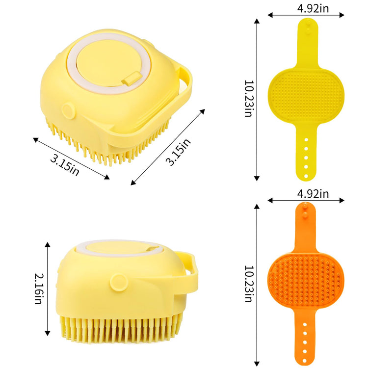 Comotech 6PCS Dog Bath Brush & Dog Toothbrush | Adjustable Handle Shampoo Brush & Scrubber for Short & Long Haired Dogs & Cats | Effectively Solve Odor & Stain Removal Problems (Blue Blue Blue.)