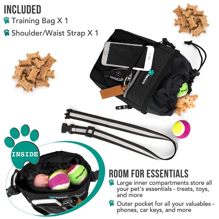 PETAMI Dog and CAT Treat Pouch, Heather Gray