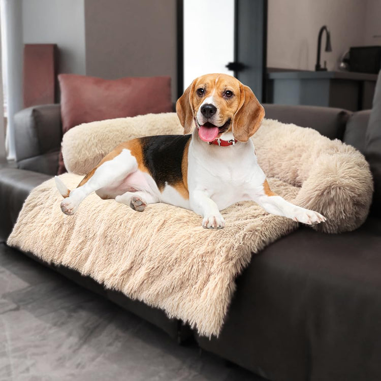 Calming Dogs/Cats Bed Mats, Dog Pad Washable Removable Couch Cover, Plush Long Fur Mat for Pets, Waterproof Lining, Perfect for Small, Medium and Large Dogs and Cats (Gradient Gray, 36"x31")
