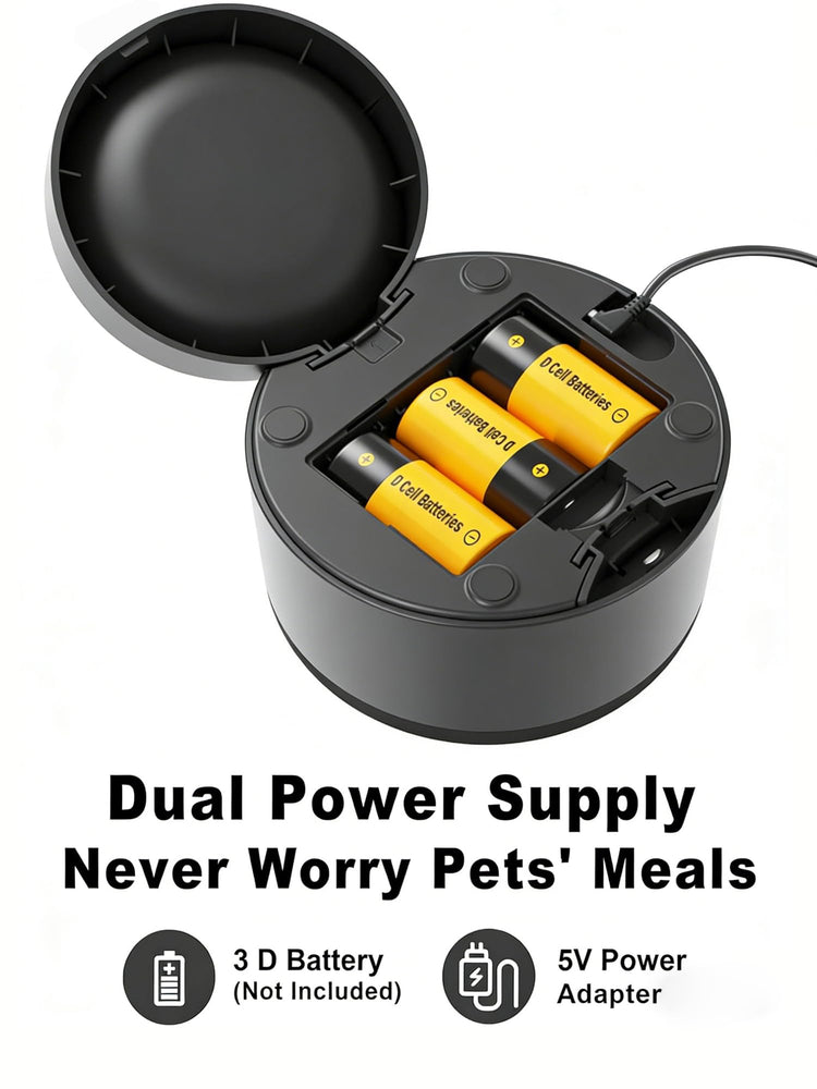 Automatic Cat Feeder, 2.4GHz WiFi Automatic Dog Food Dispenser, Fresh Protection, 4.5L Timer Feeder, Personalized Recording 10 Seconds, Easy to Clean, Stainless Steel Bowl (Double/Black)