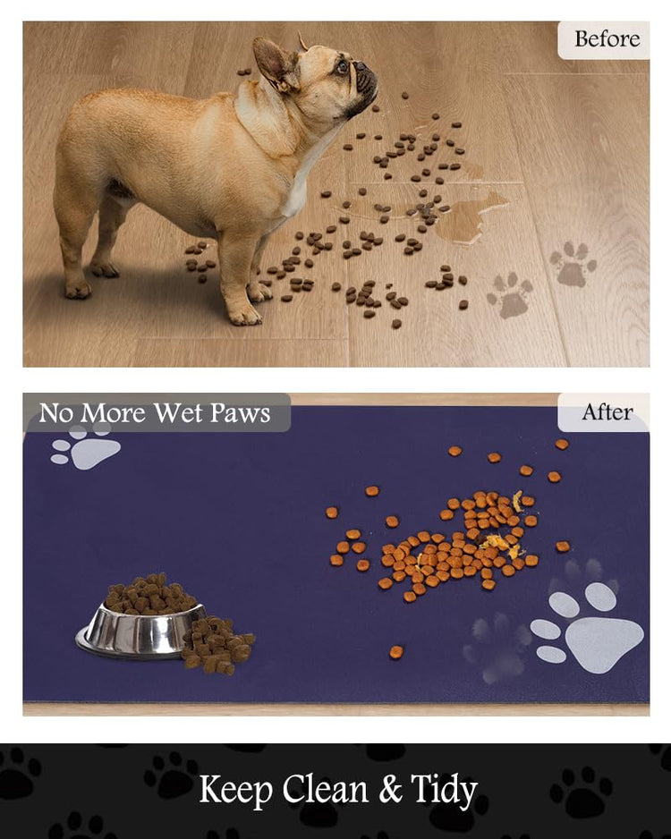 PADOOR Pet Feeding Mat-Absorbent Dog Mat for Food and Water Bowl-No Stains Easy Clean Dog Food Mat-Quick Dry Water Dispenser-Puppy Supplies Accessories