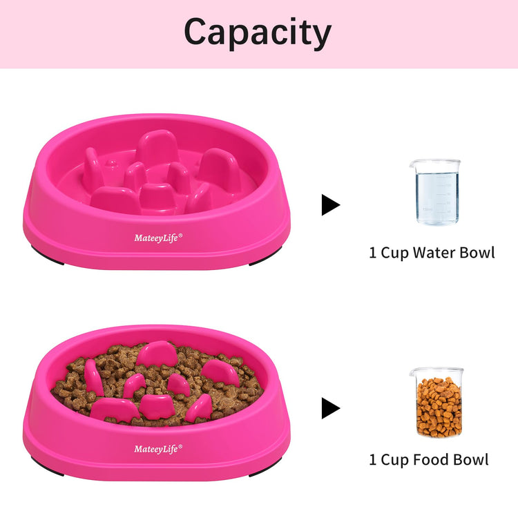 MateeyLife Slow Feeder Dog Bowls 2PCS, Anti-Choking Puzzle Dog Food Bowls, Anti-Slip Interactive Feeding Slow Down Eating, Bloat Stop Maze Dishes for Medium Breeds