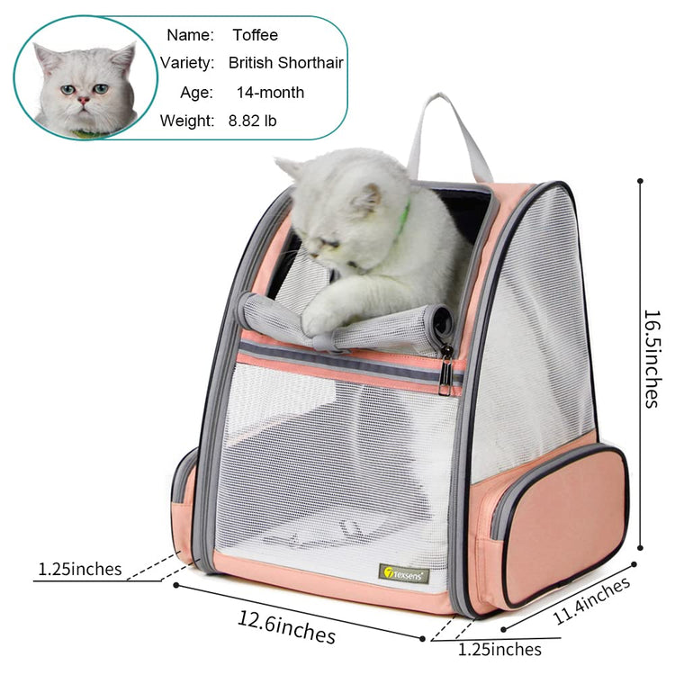 Texsens Innovative Traveler Bubble Backpack Pet Carriers for Cats and Dogs (Black)
