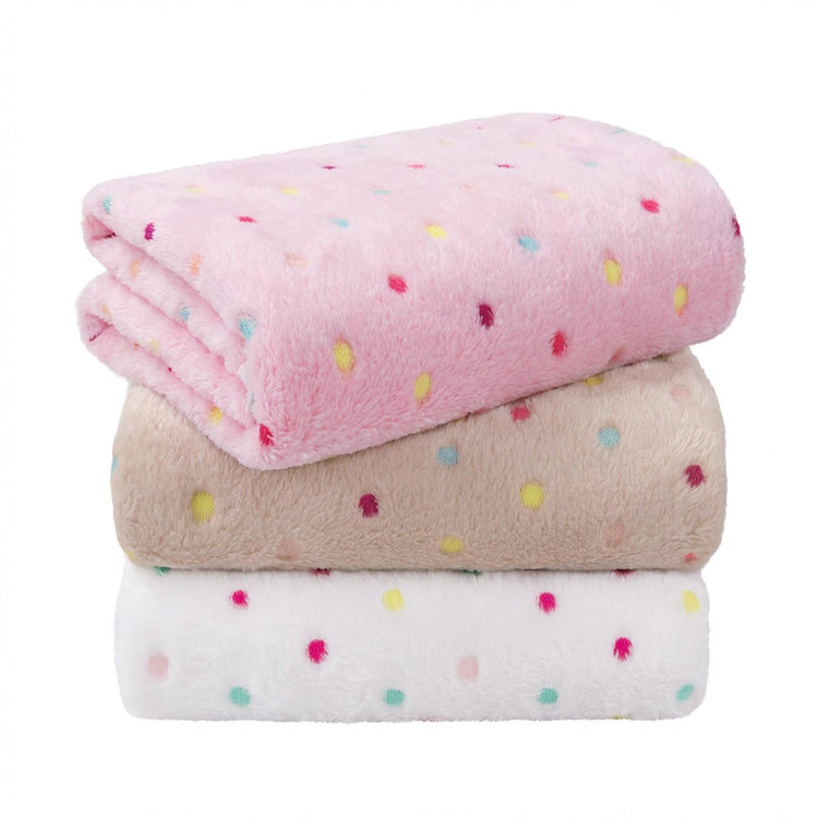LINENLUX 1 Pack 3 Blankets Super Soft Fluffy Premium Fleece Dog Blankets for Puppy Cat Pet Blanket Flannel Throw Warm Sleep Dog Paw 23x16 inches