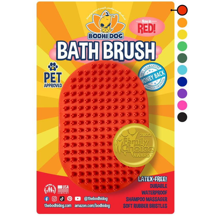 Bodhi Dog Shampoo Brush - Pet Grooming & Bath Supplies for Dogs and Cats - Bath Brush for Long & Short Hair - Premium Scrubber for Shower, Bathing & Massage (One Pack, Silver Glitter)