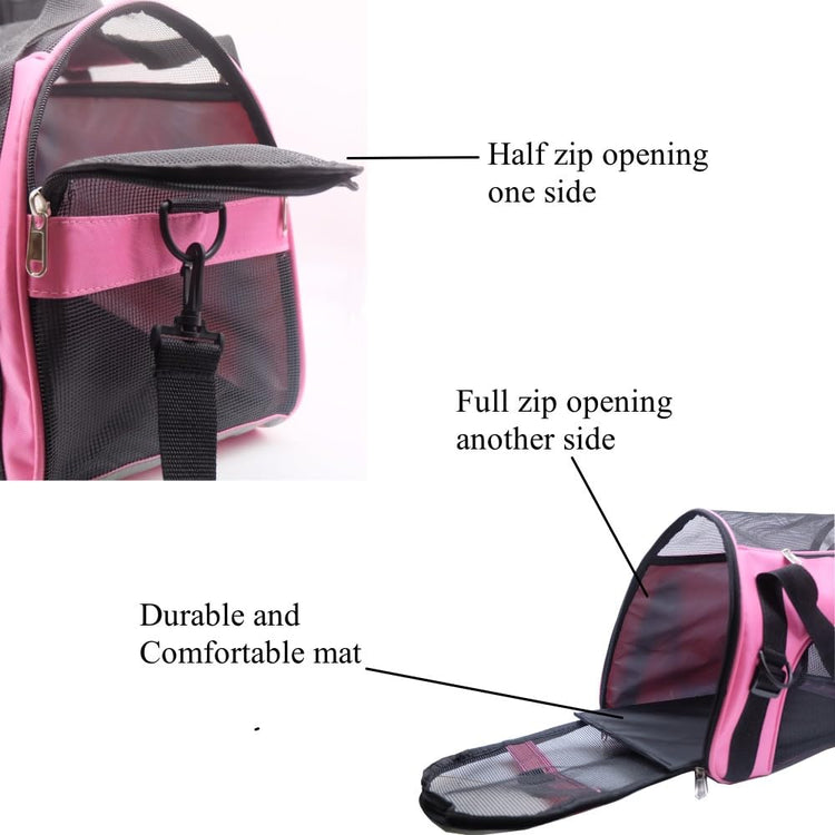 ZaneSun Cat Carrier,Soft-Sided Pet Travel Carrier for Cats,Dogs Puppy Comfort Portable Foldable Pet Bag Airline Approved (Small Blue)