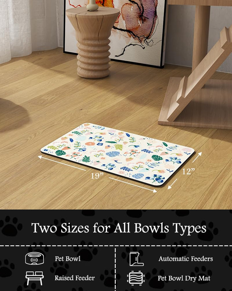 PADOOR Pet Feeding Mat-Absorbent Dog Mat for Food and Water Bowl-No Stains Easy Clean Dog Food Mat-Quick Dry Water Dispenser-Puppy Supplies Accessories